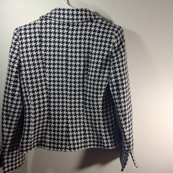 Vintage Weill Women's Long Sleeve Houndstooth Short Blazer Size EU 32 US 2/4 - Picture 2 of 13